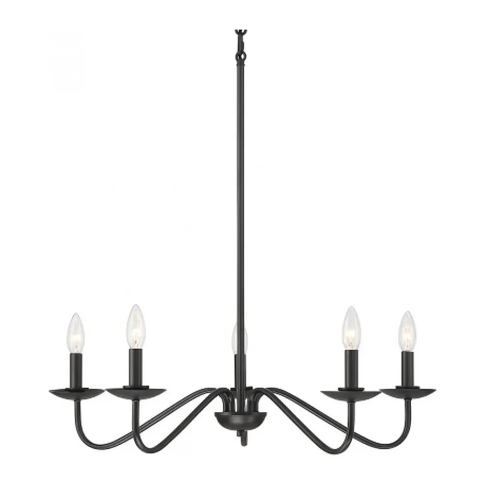 Meridian 5-Light Chandelier in Matte Black by Meridian by Savoy House
