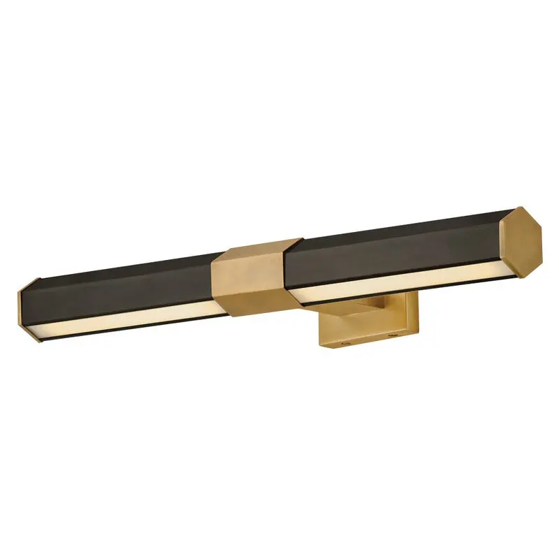 Facet Medium Adjustable LED Accent Light in Black Oxide with Heritage Brass accents by Hinkley