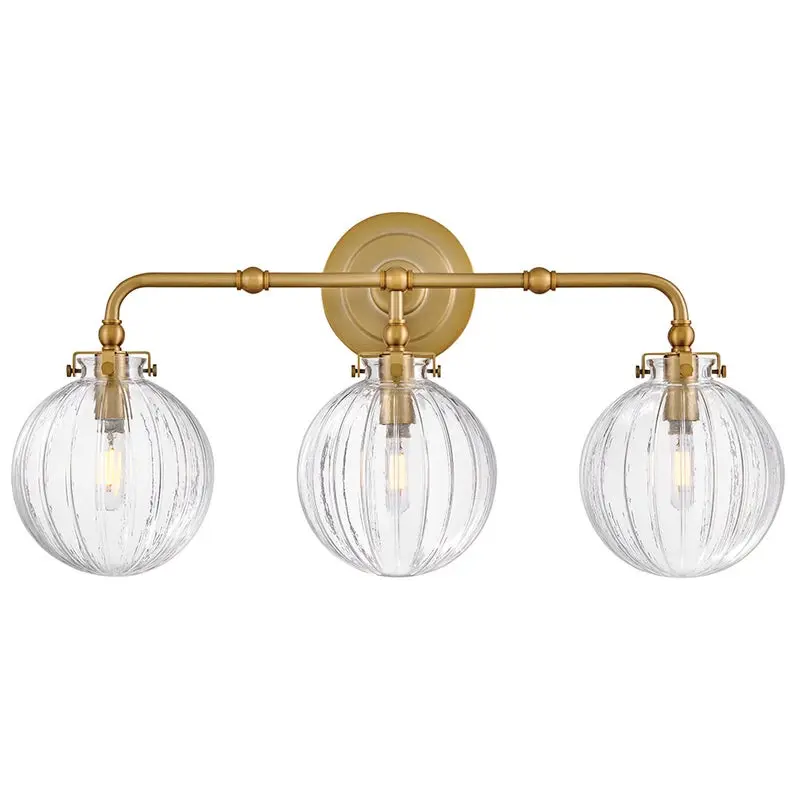 Helene Medium Three-Light Vanity in Lacquered Brass by Hinkley
