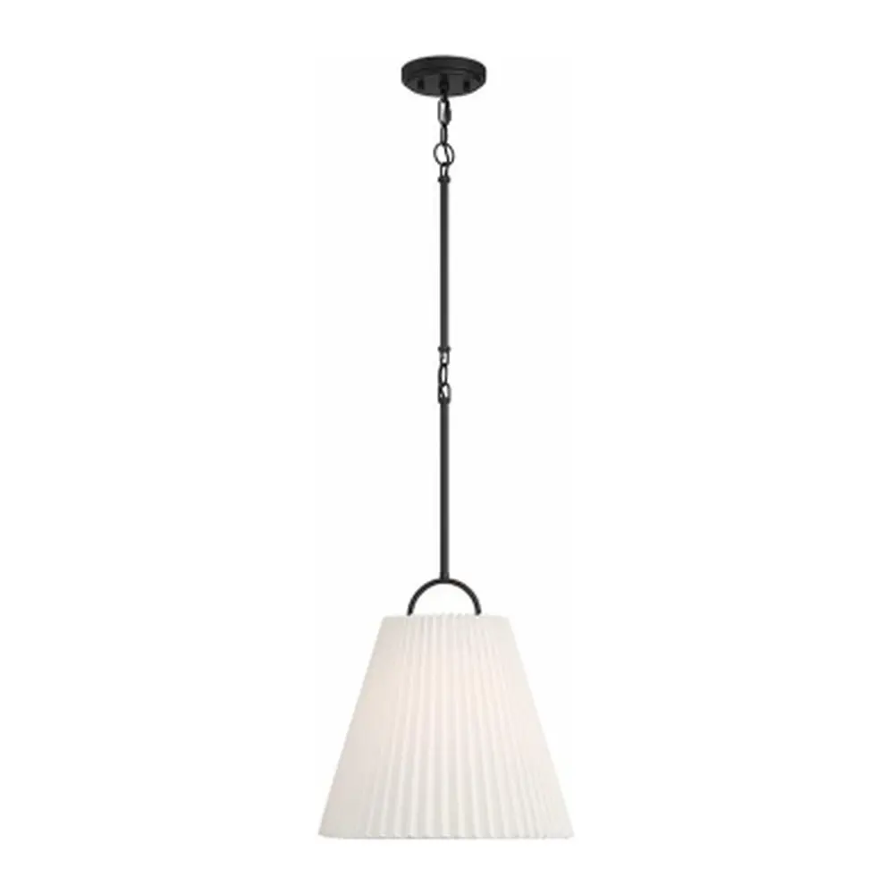Meridian 1-Light Pendant in Matte Black by Meridian by Savoy House