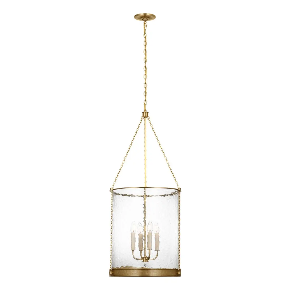 Reese 17" Lantern in Soft Brass with Clear Glass by Visual Comfort & Co.