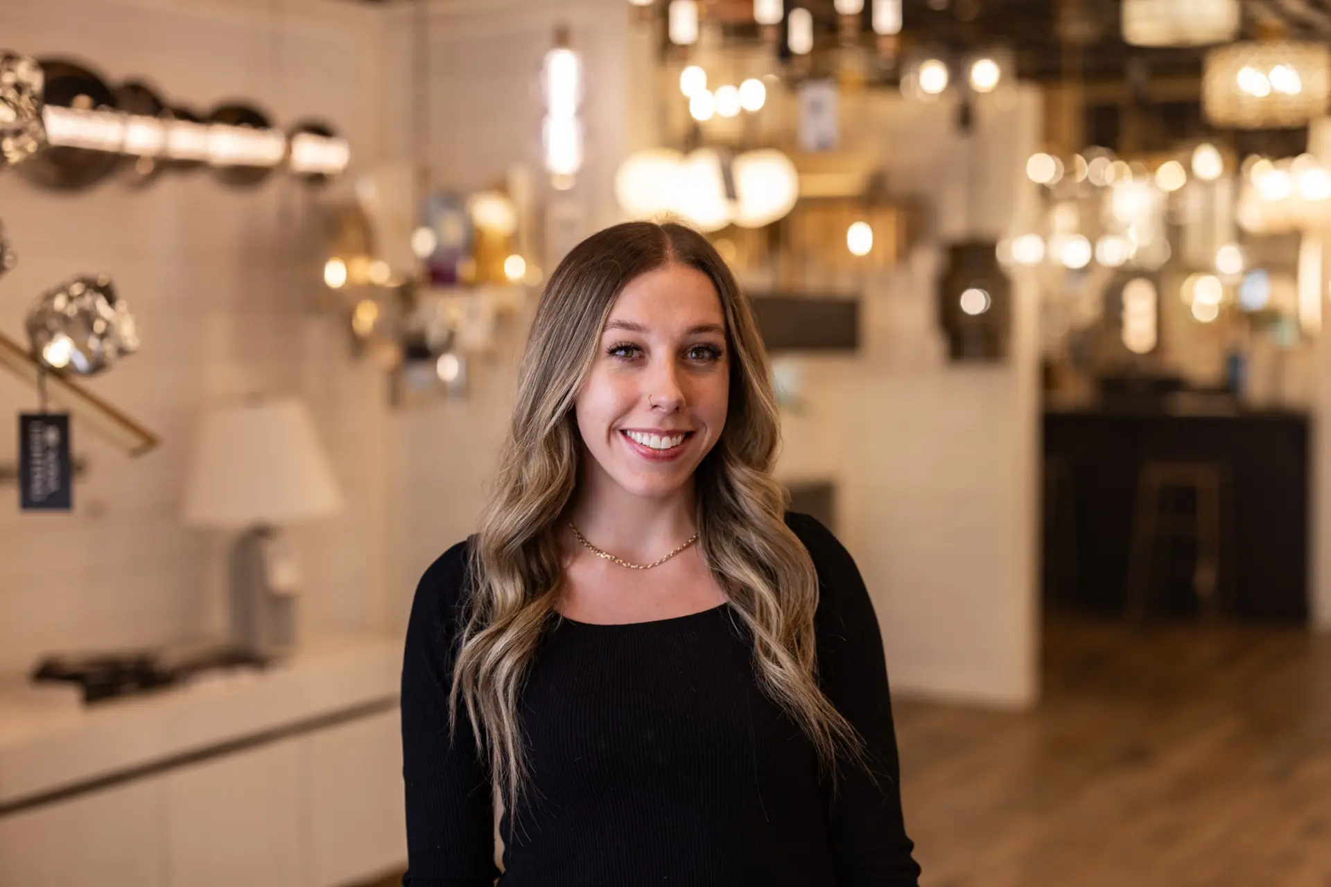 Portrait of Katie Sabey, Showroom Manager at Nova Lighting