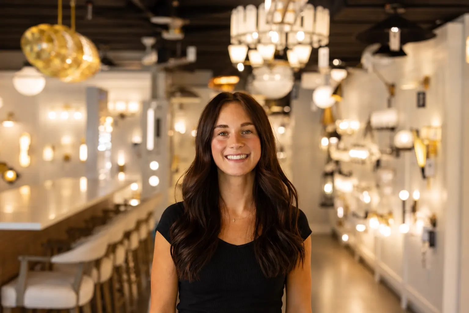 Portrait of Kendal Yates, Showroom Manager at Nova Lighting