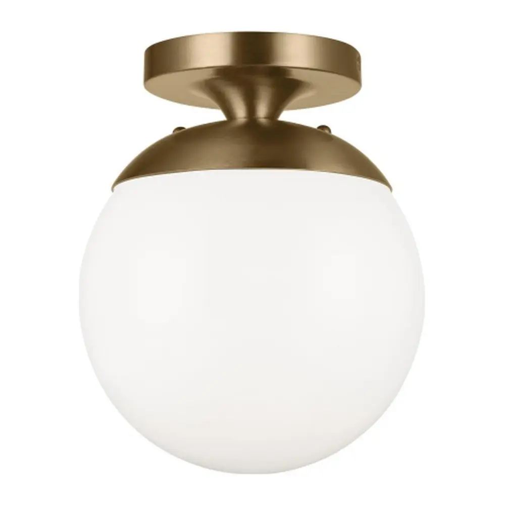 Leo Hanging Globe Semi-Flush Mount in Satin Brass by Visual Comfort & Co.