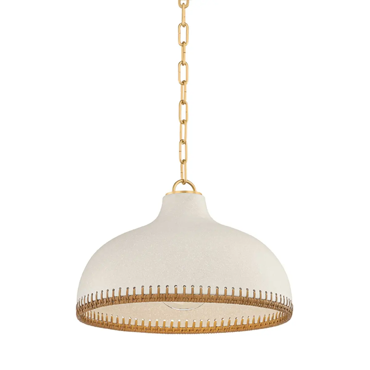 Southfields Pendant in Aged Brass with Cream Pebble Ceramic by Hudson Valley Lighting